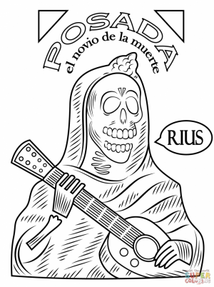 Day of the Dead Coloring Pages Free to Print   73bcg