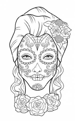 Day of the Dead Masks Coloring Pages   uxbe1