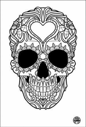 Day of the Dead Sugar Skulls Coloring Pages   3bcm9