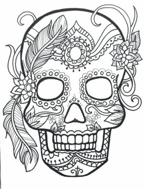 Day of the Dead Sugar Skulls Coloring Pages   7fbr1