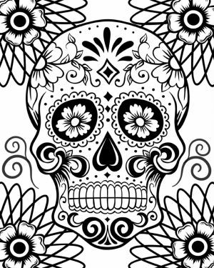Day of the Dead Sugar Skulls Coloring Pages   8cv46