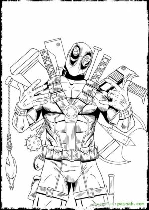 Deadpool Coloring Pages Free Printable   434405