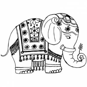 Difficult Elephant Coloring Pages for Grown Ups   6f54f
