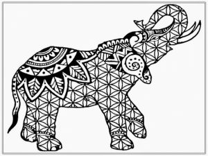 Difficult Elephant Coloring Pages for Grown Ups   7g542c