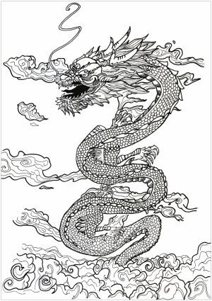 Dragon Coloring Pages for Adults to Print   17×52