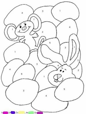 Easter Bunny Coloring Pages to Print   Color by Number   74510