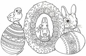 Easter Egg Hard Coloring Pages for Adults   00958