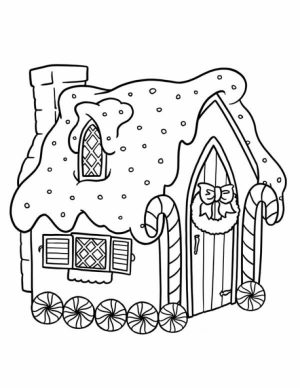 Easy Gingerbread House Coloring Pages for Preschoolers   XoN4i
