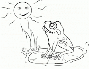 Easy Preschool Printable of Frog Coloring Pages   R38YZ