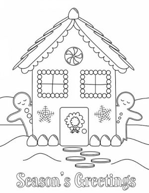 Easy Preschool Printable of Gingerbread House Coloring Pages   A5BzR