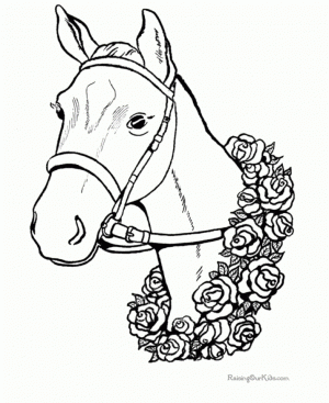 Easy Preschool Printable of Horses Coloring Pages   A5BzR