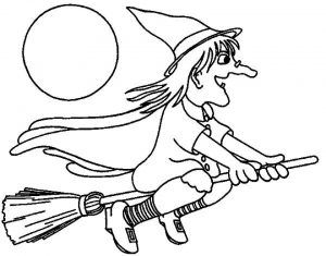 Easy Preschool Printable of Witch Coloring Pages   A5BzR