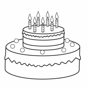 Easy Printable Cake Coloring Pages for Children   la4xx