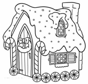 Easy Printable Gingerbread House Coloring Pages for Children   PTyqX