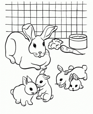 Easy Printable Rabbit Coloring Pages for Children   7U4LH