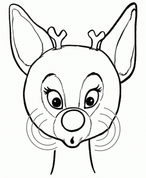 Easy Printable Rudolph Coloring Page for Children   7U4LH