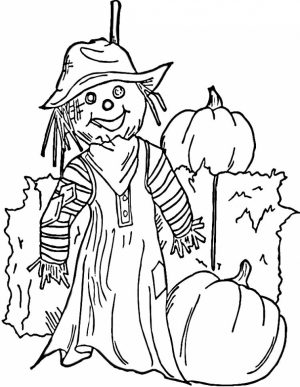 Easy Printable Scarecrow Coloring Pages for Children   PTyqX