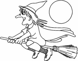 Easy Printable Witch Coloring Pages for Children   PTyqX