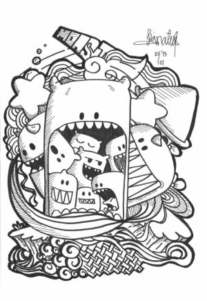 Exciting Doodle Art Grown up Coloring Pages Free   76cf6
