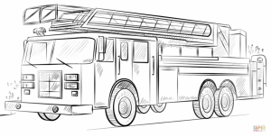 Fire Truck Coloring Page to Print for Kids   48528