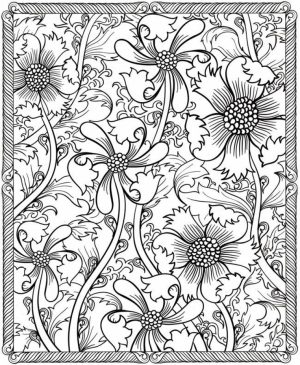 Flowers Coloring Pages for Adults Printable   6ad31
