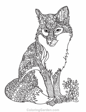 Fox Coloring Pages for Adults   561a7
