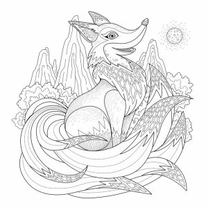 Fox Coloring Pages for Adults Free Printable   08s6l