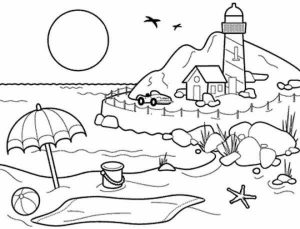Free Beach Coloring Pages   F5W4W