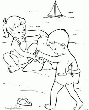 Free Beach Coloring Pages to Print   GDNB12