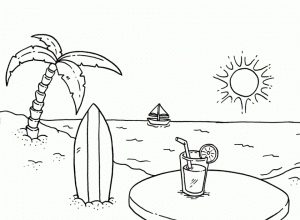Free Beach Coloring Pages to Print   HFGYX
