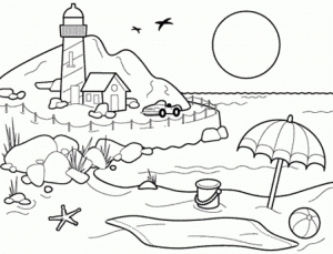 Free Beach Coloring Pages   VQKC5