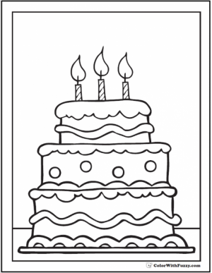 Birthday Cake Coloring Pages
