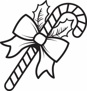 Free Candy Cane Coloring Page for Kids   81412