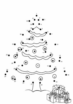 Free Christmas Dot to Dot Coloring Pages   F5W4W