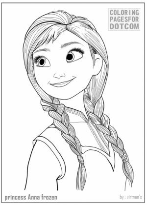 Free Coloring Pages of Princess Anna from Disney Frozen   17381
