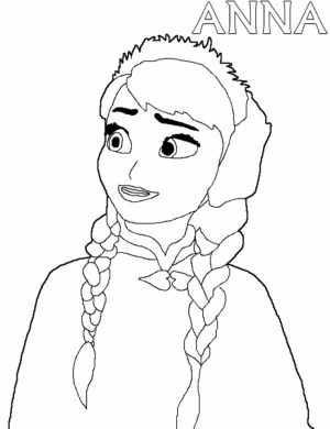 Free Coloring Pages of Princess Anna from Disney Frozen   22117