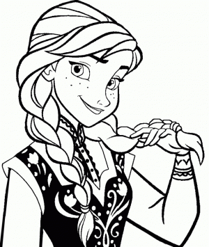 Free Coloring Pages of Princess Anna from Disney Frozen   43127