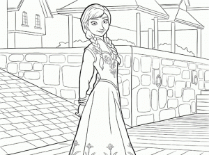 Free Coloring Pages of Princess Anna from Disney Frozen   77194