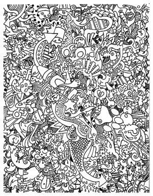 Free Doodle Art Coloring Pages for Adults   GT52Z