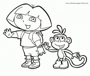 Free Dora The Explorer Coloring Pages   18fg28