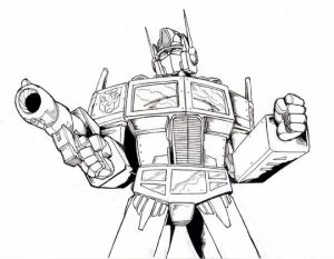 Free Optimus Prime Coloring Page for Toddlers   p97hr