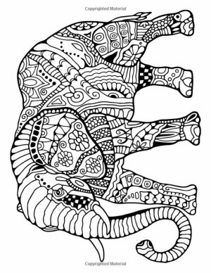 Free Printable Elephant Coloring Pages for Adults   kl467