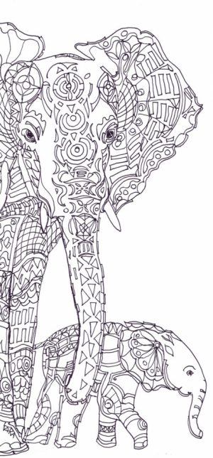 Free Printable Elephant Coloring Pages for Adults   ti380