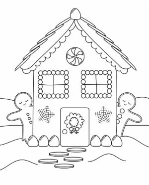 Free Printable Gingerbread House Coloring Pages for Kids   I86Om