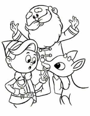 Free Printable Rudolph Coloring Page for Kids   HAKT6