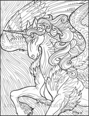 Free Printable Unicorn Coloring Pages for Adults   WP974