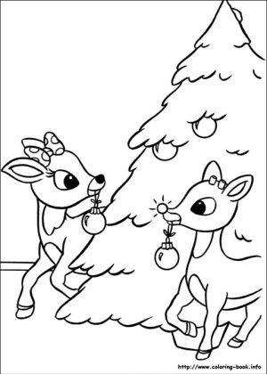 Free Rudolph Coloring Page for Kids   AD58L