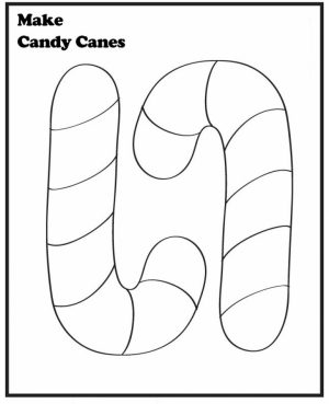 Free Simple Candy Cane Coloring Page for Children   33918