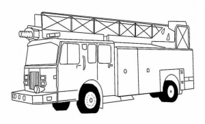 Free Simple Fire Truck Coloring Page for Children   33922