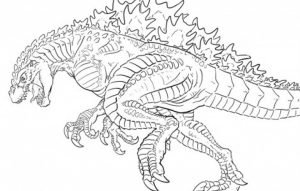 Free Simple Godzilla Coloring Pages for Children   t6gbg